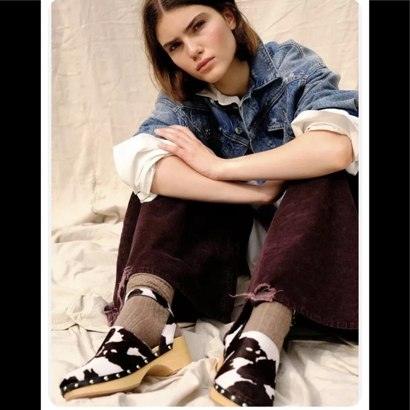 New Free People Unalira Cow Hair Clogs size 7 or 8 - Picture 2 of 15
